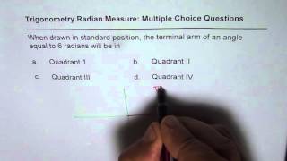 Find Quadrant for Radian Angle in Standard Position