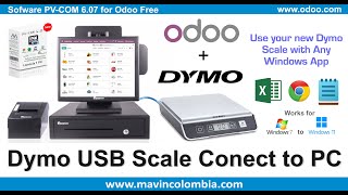 DYMO Digital Postal Scale Shipping Scale How to Use USB to windows Excel, Notepad, Odoo or AppWindow