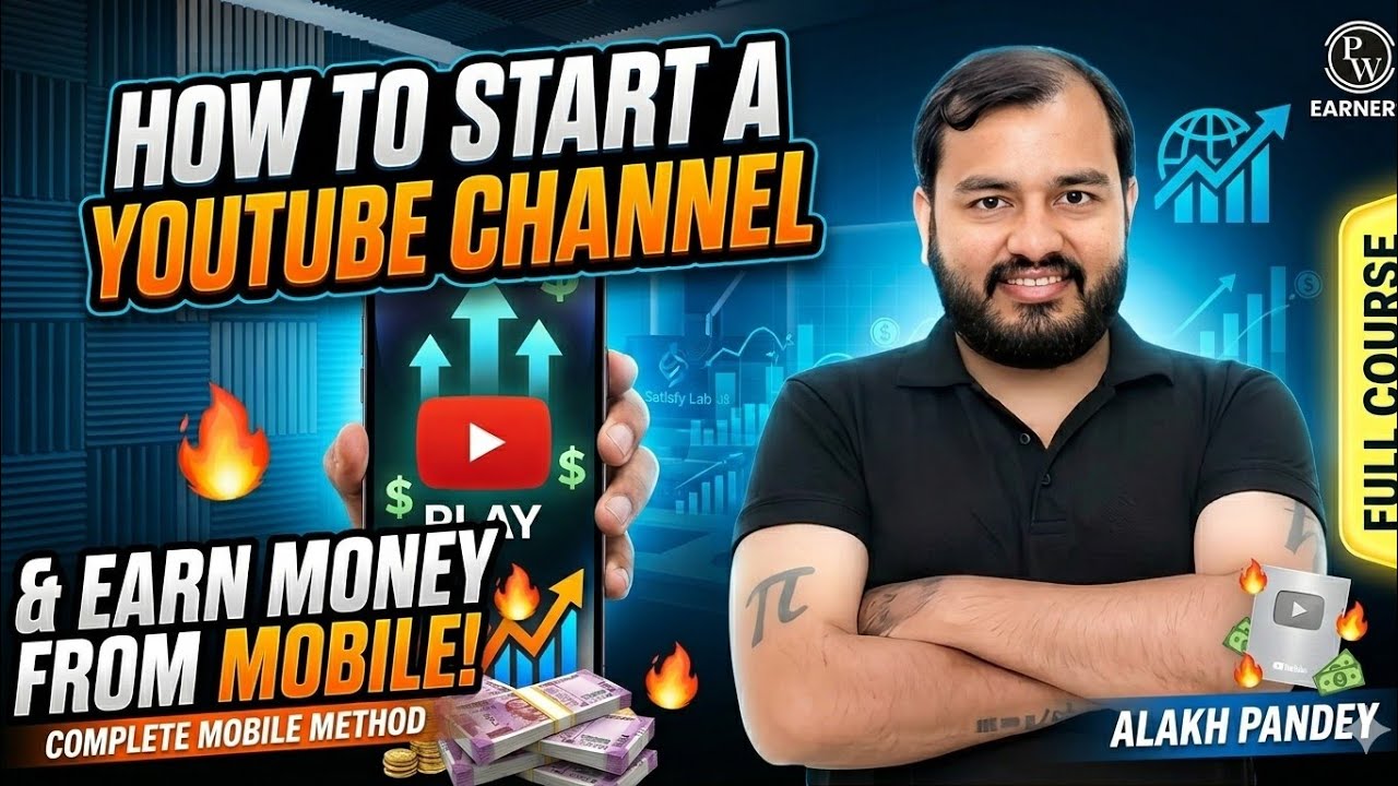 How to Start a YouTube Channel from MOBILE & Earn Money! 📱💸 | PW ...