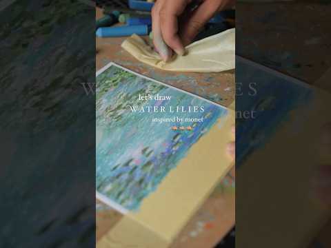 lets draw 🪷water lilies🪷 inspired by monet #oilpastel #waterlilies