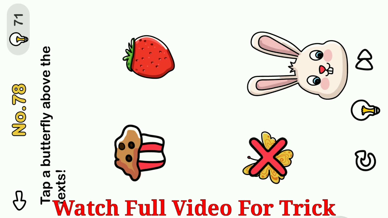 Brain Out Level 86 Tap a butterfly above the texts