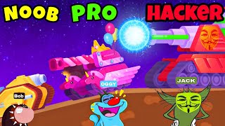 NOOB vs PRO vs HACKER in Tank Stars Game | Oggy, Shinchan Vs Jack, Bob || Daddy Gaming ep.3 screenshot 5