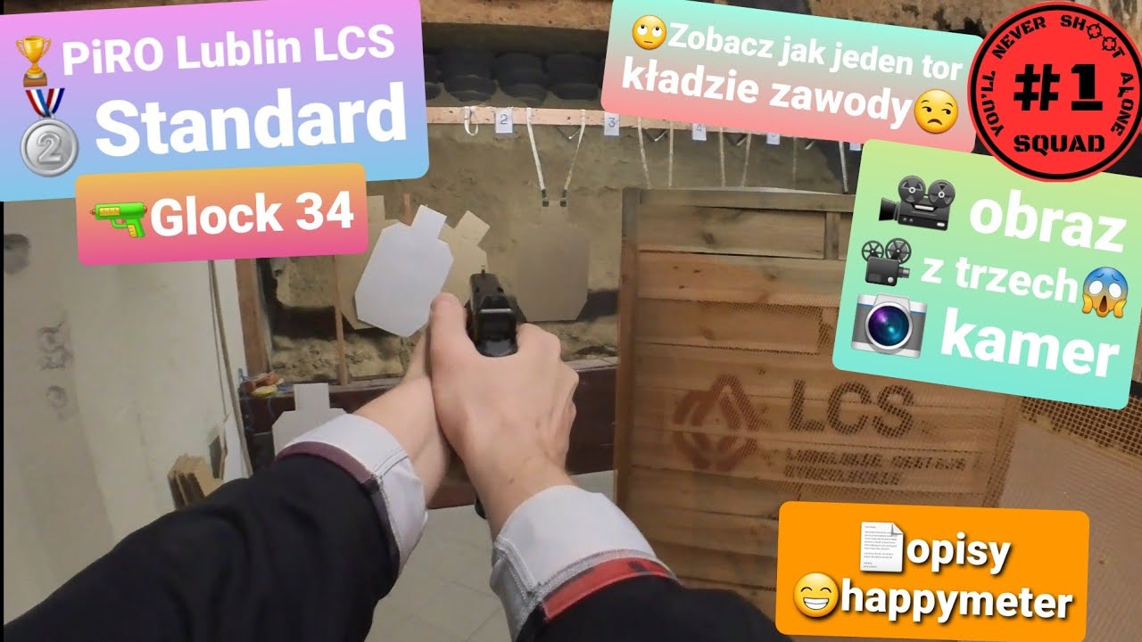 🏆Zawody PiRO LUBLIN LCS 39sekund kary na jednym torze 🫣🤦 🥈🔫Glock34 23.11.2025. Obraz z trzech kamer.