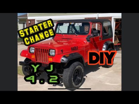 1989 Jeep Wrangler YJ  Starter change - YouTube