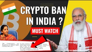 🚨 MUST WATCH : CRYPTO BAN IN INDIA  || COMPLETE ANALYSIS ||