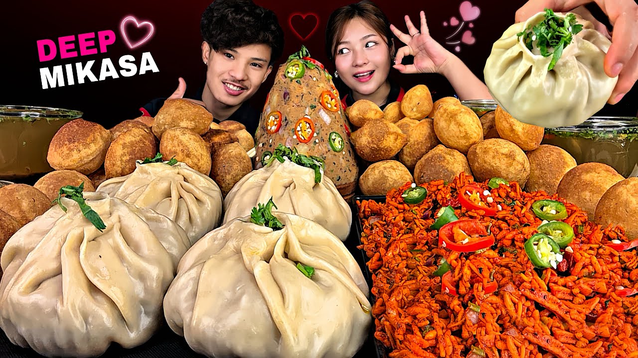 Biggest & Juiciest Buffalo Momo Mukbang With Deep🔥❤️Eating Piro Chatpatey + Deadly Spicy Panipuri