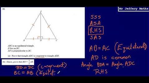 Congruent Triangles (GCSE Maths - Edexcel Practice Tests Set 2 - 1H - Question 16b)