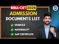 Mba cet Documents Required for Admission 2026 | Mba Cet Admission Process 2026