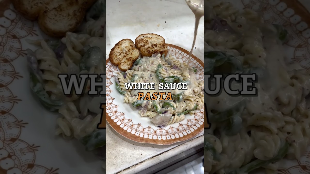 Creamy White Sauce Pasta Recipe🍝#thebachelorbites #asmrvideos #easyrecipes #pasta #cookingshorts