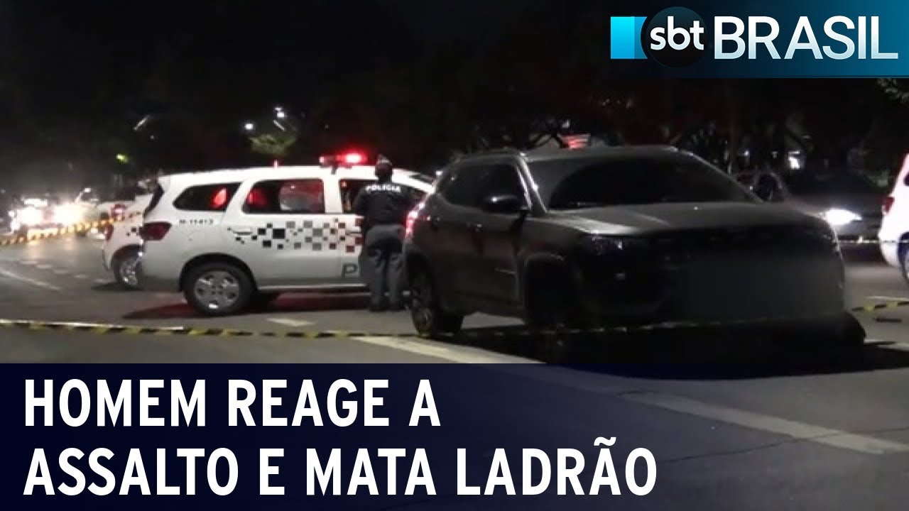 Atirador esportivo reage a assalto e mata ladrão em São Paulo | SBT Brasil (07/05/22)