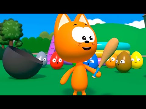 Nursery Meow Meow Kitty Fishing Game in The Pool with Balls - Learning Colors Video for Toddlers