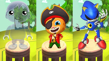 Tag with Ryan vs Talking Tom Gold Run vs Sonic Dash - Invisible Ryan vs Pirate Ginger vs Metal Sonic