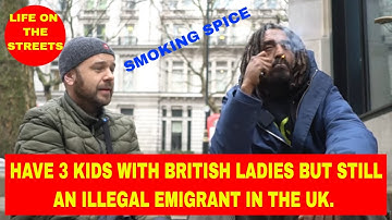 Ali from Eritrea -Life on the Streets - came from detention centre, became homeless. Spice smoker