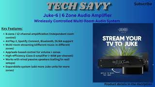 Juke-6 (JUKE-6) 6 Zone Audio Amplifier Review | Multi Room AirPlay 2 Streaming System