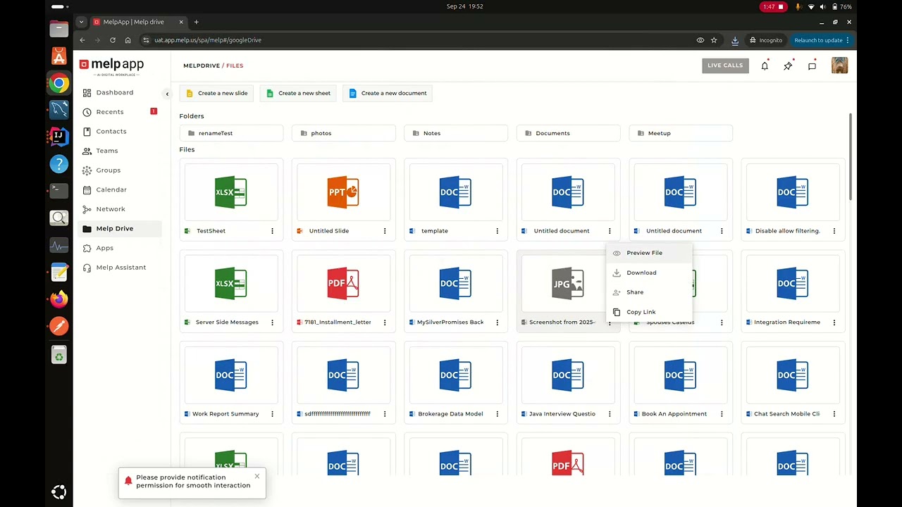 Google Drive Integration Video Demo with Consent Screen Permission and Activities.