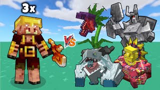 3 Armored Piglin Brute vs Moezie's Mobs - Armored Piglin vs Ferrous Wroughtnaut Minecraft Mob battle