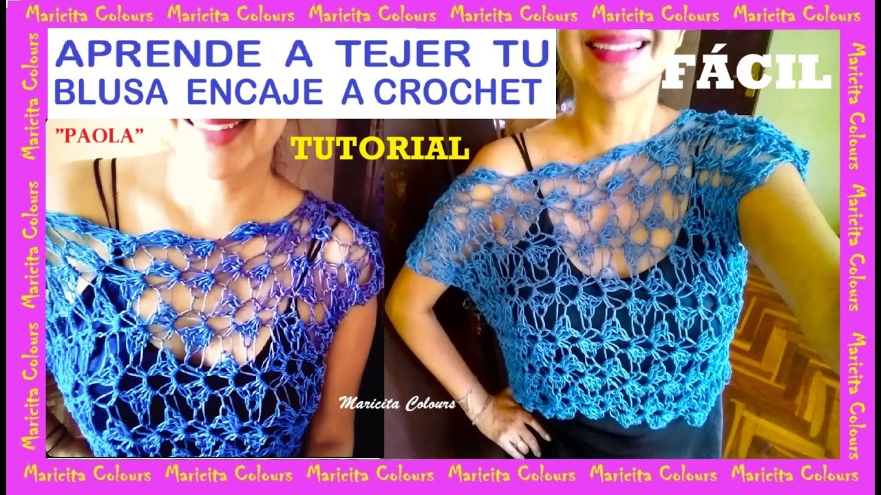 💕SWEATER A CROCHET "PAOLA" ENCAJE POR MARICITA 