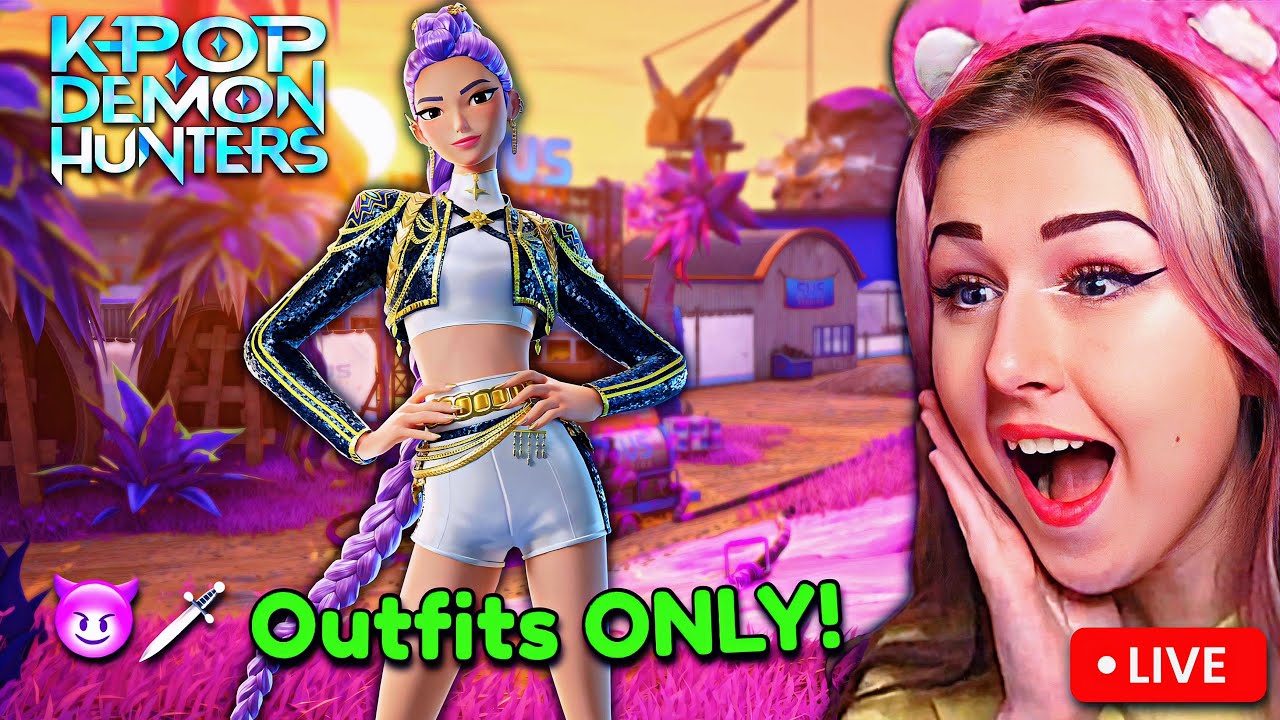 Wearing NEW KPop Demon Hunters OUTFITS @fortnite w/ @HappyHappyGal @LittlestSnail #epicpartner
