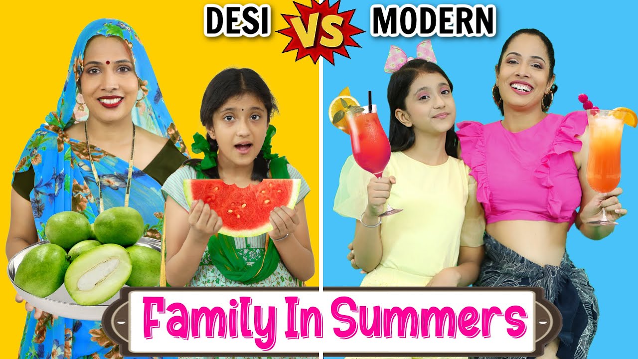Desi vs modern family in summer |  #sketch #comedy #fun |  ShrutiArjunAnand