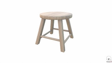 Wooden Stool 3D Free Model