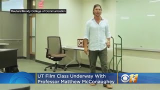 Hands Go Up As Professor McConaughey Heads His Class At UT Austin