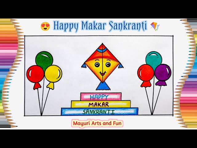 Free Vector | Hand draw sketch happy makar sankranti holiday card background