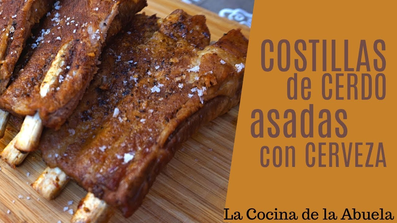 Costillas de cerdo asadas con cerveza - YouTube