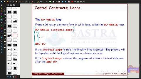 Computational Physics -- FORTRAN 90/95 Loops -- MSc., SASTRA |Lecture-8|