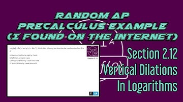 AP Precalculus Section 2.12 Example: Vertical Dilation of an LN Function