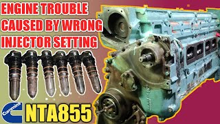 Engine Trouble caused by wrong injector setting Cummins NTA855 #cummins