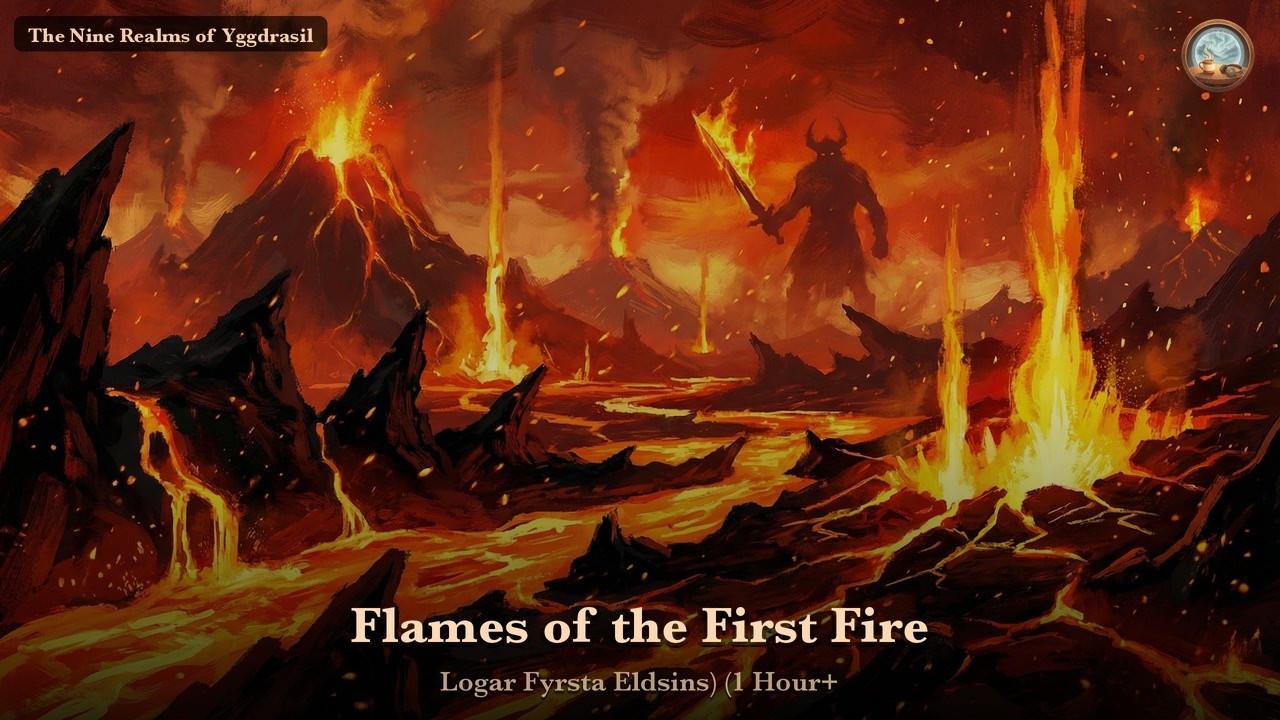 Flames of the First Fire — 1 Hour Loop | Nordic Ambient for Study