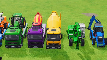 TRANSPORTING EXCAVATOR MIXER TRUCK TRACTORs Backhoe loaders Beamng.Drive Game FARMING SIMULATOR 22