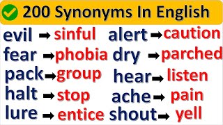 SYNONYMS: Learn 200 Important Synonym Words in English To improve Your English Vocabulary screenshot 3
