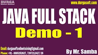 Famous JAVA FULL STACK tutorials || Demo - 1 || by Mr. Samba On 8-04-2026 @10PM (IST) Profile