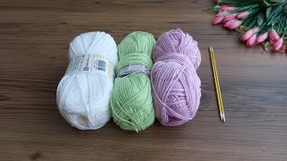 ✅️🍀Soft Renklerin Uyumuna Aşık Oldum ✅️🍀3 Renkli Örgü Modeli ✅️🍀knitting pattern screenshot 1