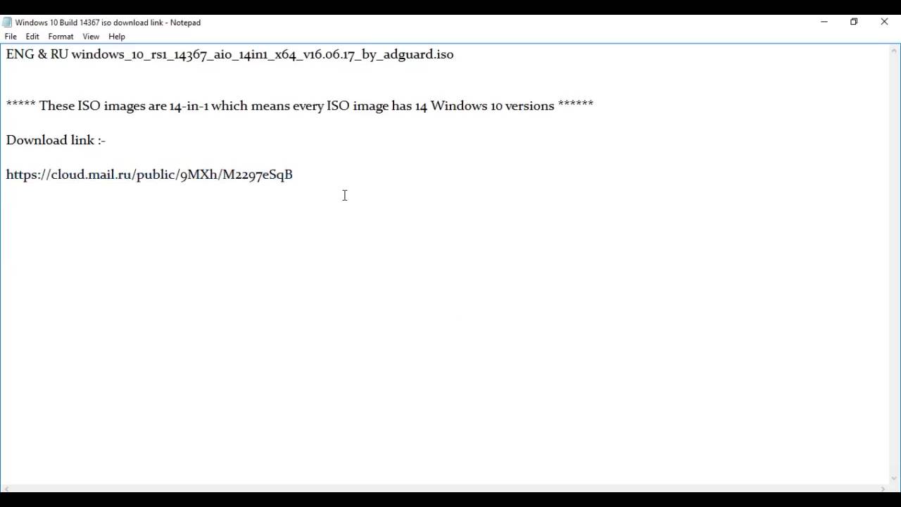 Windows 10 Build 14367 14 in 1 ISO direct download link !!