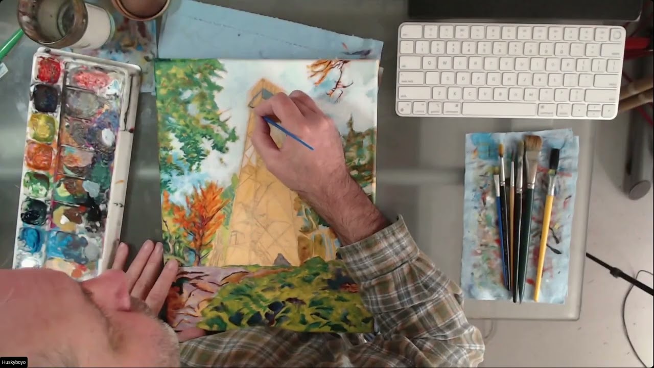 Acrylic Painting of a Fire Watch Tower!