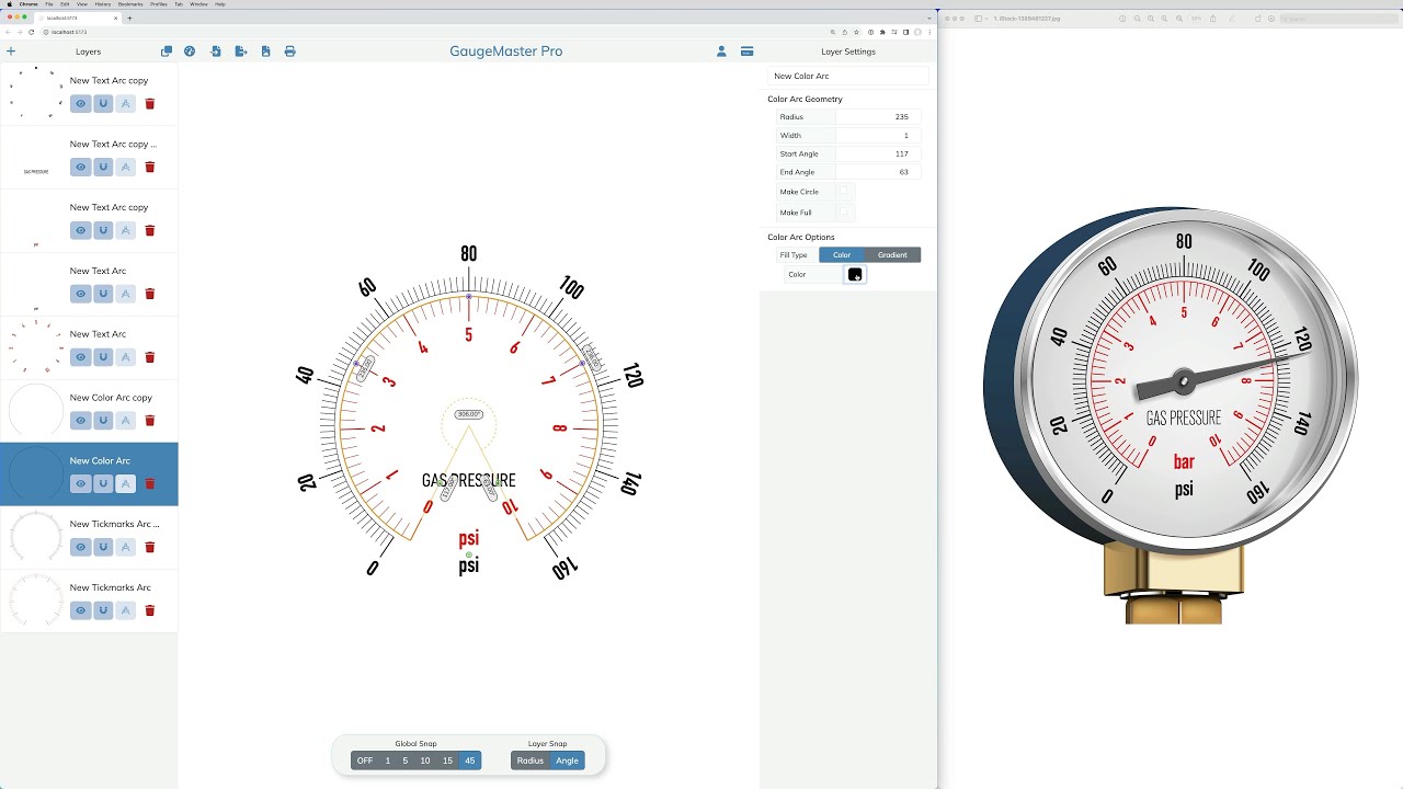 GaugeMaster Pro (beta) - Pressure Gauge Example