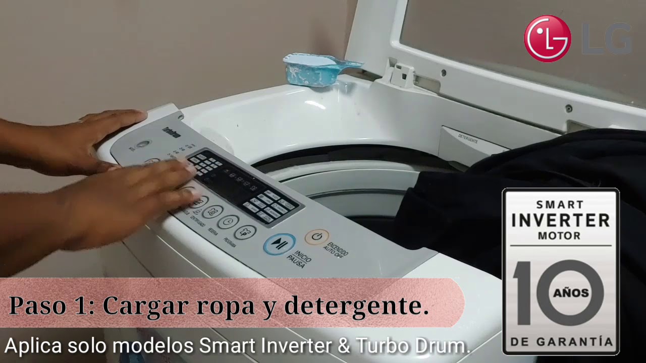 terraza traductor El cuarto Llenado manual lavadora LG tutorial - YouTube