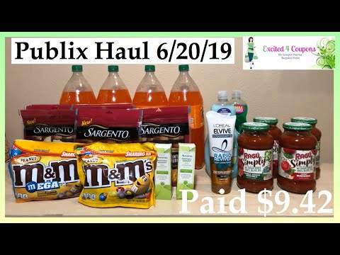 Publix Haul 6/20/19 – Paid $9.62 from $81.89 (Ragu $0.35 ea, Sargento $0.47 ea)