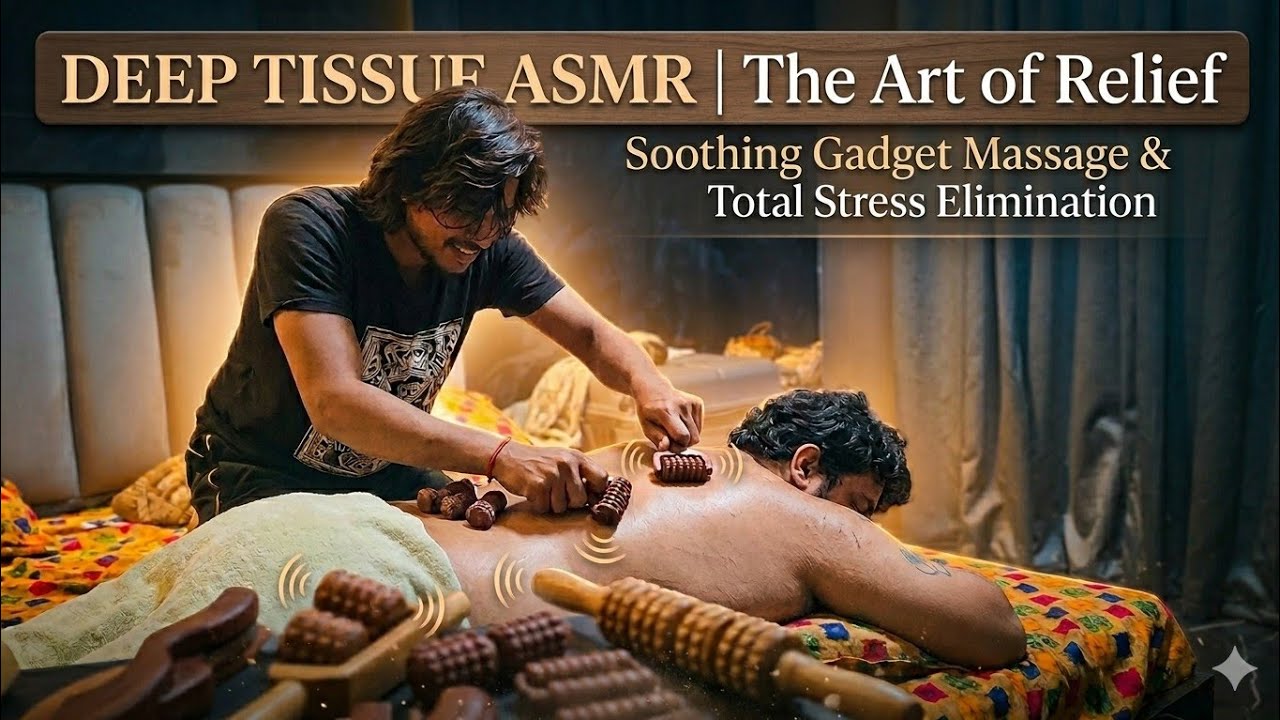 Asmr deep tissue back massage and gadgets stress relief asmr 😴 - YouTube