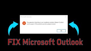 Famous Microsoft Outlook Error Message at Opening (The operation failed due to an installation problem.) Wealth