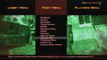 MW3  Black Widow Mod Menu  All Client