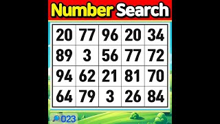 NumberSearch. Challenge the quiz genius. 【Memory | Concentration | Brain training】 #023