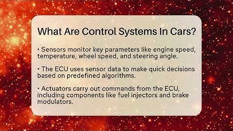 What Are Control Systems In Cars? - Talking Tech Trends