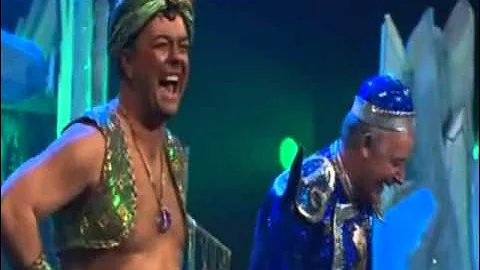 EXTRAS Bloopers: Les Dennis & Ricky Gervais - Aladdin & The Genie