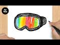 #975 How to Draw a Ski Goggles - Easy Drawing Tutorial