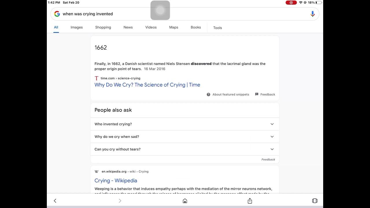 When was crying invented YouTube