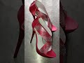 Модная обувь 2022/23 - босоножки красные со стразами на шпильках.