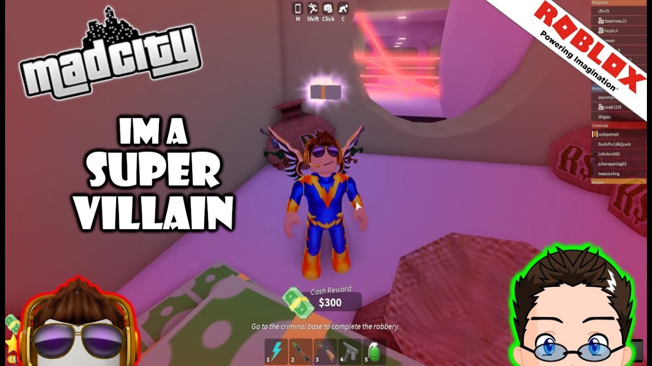 Becoming A Super Villian In Roblox Mad City Free Roblox Accounts With Robux 2018 Not Fake - walle roblox youtube videos vidplercom